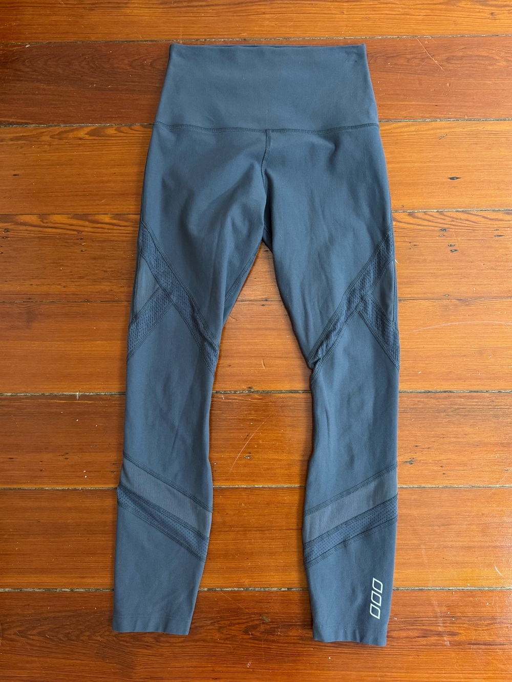 Lorna Jane Ankle Biter Grey Mesh Athletic Gym Leggings Sz S 💚🍄